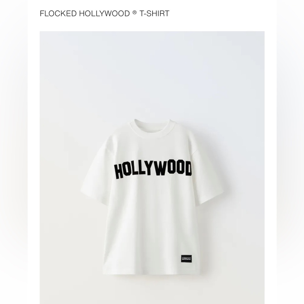 Zara Flocked HOLLYWOOD T-shirt